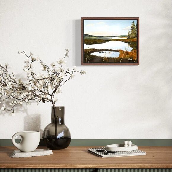 Original Oil Painting Coastal Acadia National Park Sunset Reflection 8x10 Signed - Picture 5 of 6